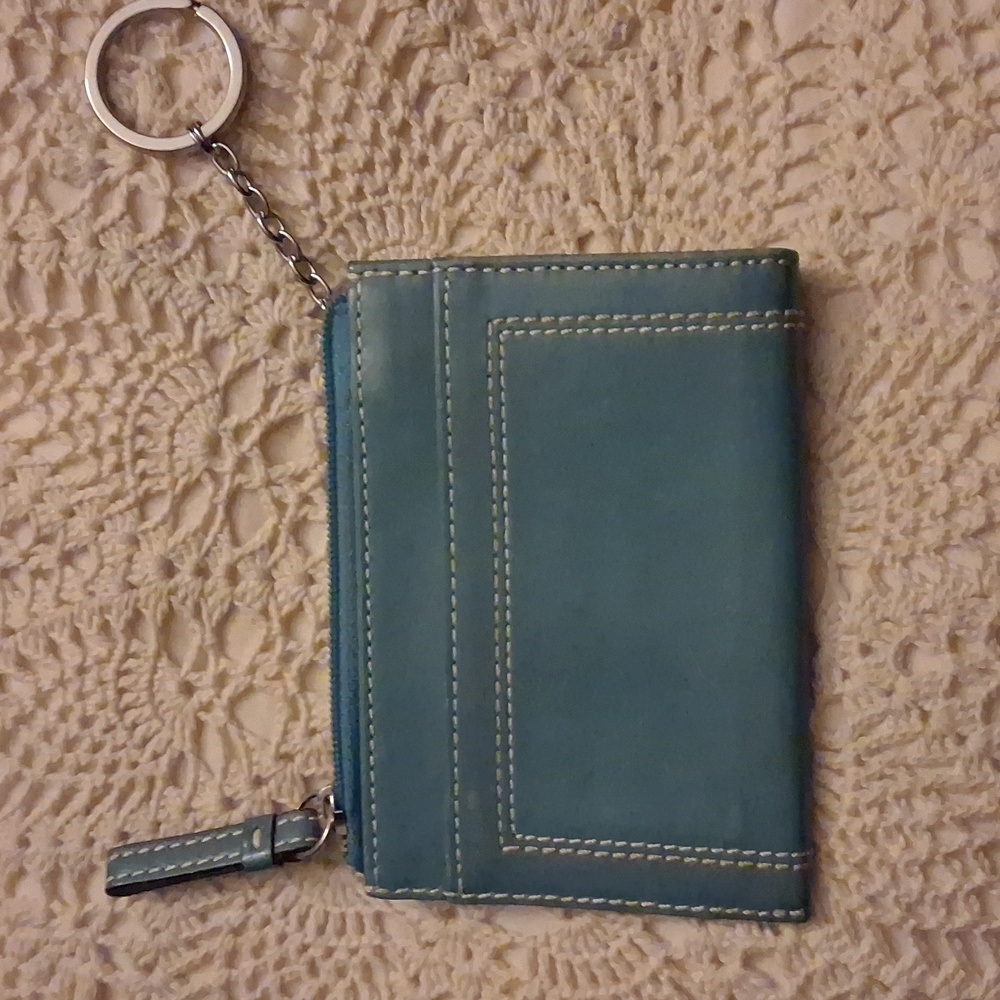 Coach Mini Skinny ID Key Ring Leather Card Case - Picture 2 of 5